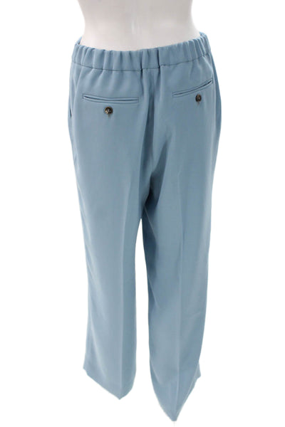 QL2 Unisex Adults Blue Wool Dress Pants Button Closure Size 42