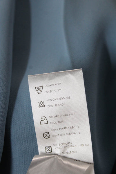 QL2 Unisex Adults Blue Wool Dress Pants Button Closure Size 42