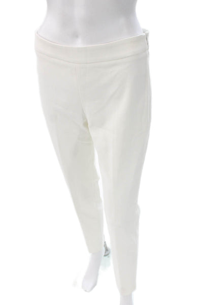 QL2 Womens Cropped Pants White Zip Size 42