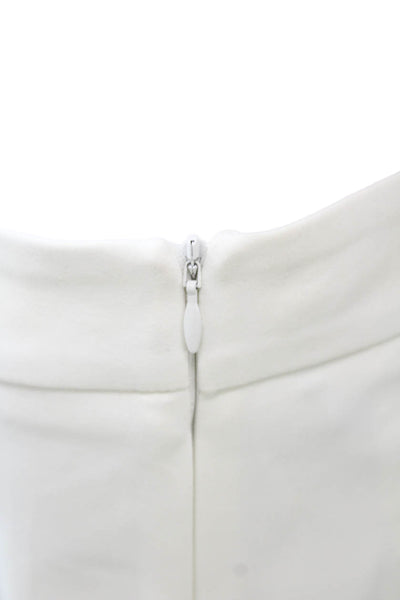 QL2 Womens Cropped Pants White Zip Size 42