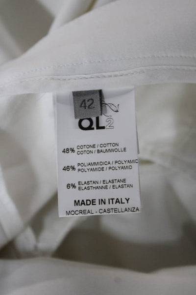 QL2 Womens Cropped Pants White Zip Size 42