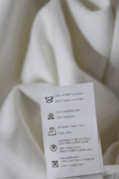 QL2 Womens Cropped Pants White Zip Size 42