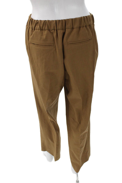 QL2 Women Cropped Brown Wool Pants Zip Inseam 28 Size 42