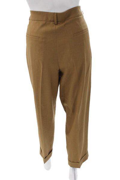 QL2 Unisex Adults Dress Pants Brown Wool Button Size 42