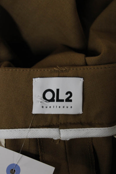 QL2 Unisex Adults Dress Pants Brown Wool Button Size 42