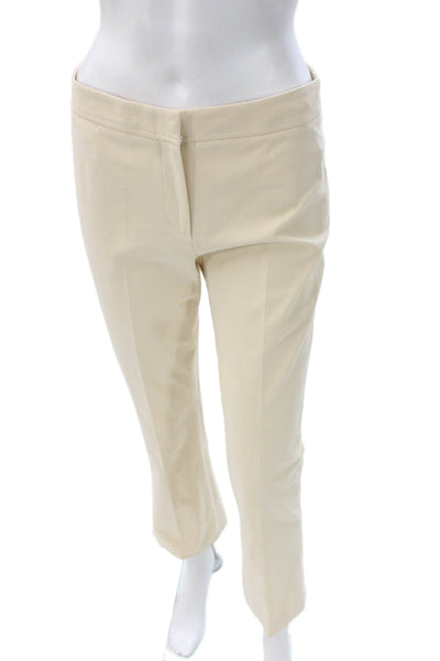 QL2 Womens Ankle Pants Beige Zip 95% Cotton 5% Lycra Inseam 28 Size 42