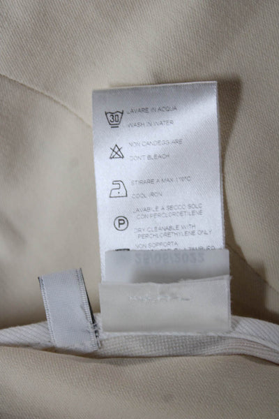QL2 Womens Ankle Pants Beige Zip 95% Cotton 5% Lycra Inseam 28 Size 42