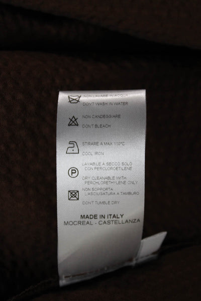 QL2 Unisex Adults Wrap Jacket Brown V Neck Textured Fabric Long Sleeve Size 42
