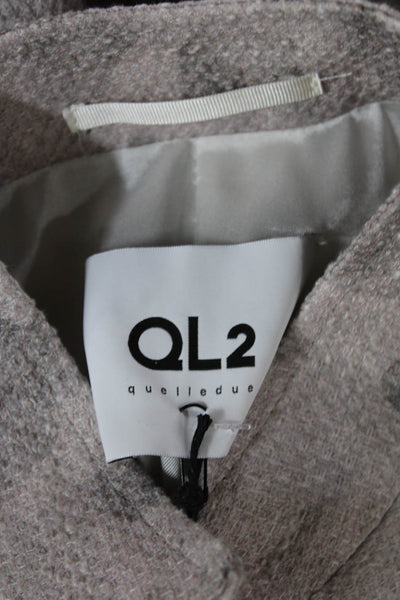 QL2 Womens Basic Jacket Pink Floral Button Polyester Long Sleeve Size 42
