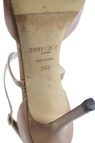 Jimmy Choo Womens Leather Open Toe Ankle Strap Sandals Shoes Brown Size 8.5