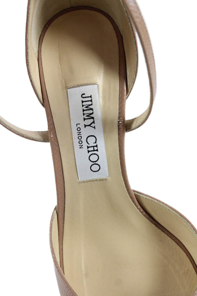 Jimmy Choo Womens Leather Open Toe Ankle Strap Sandals Shoes Brown Size 8.5