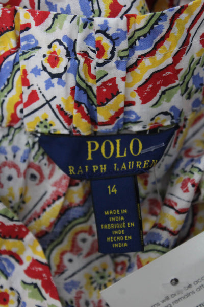 Polo Ralph Lauren Girls Elastic Waist Pull-On Multicolor Shorts Size 14