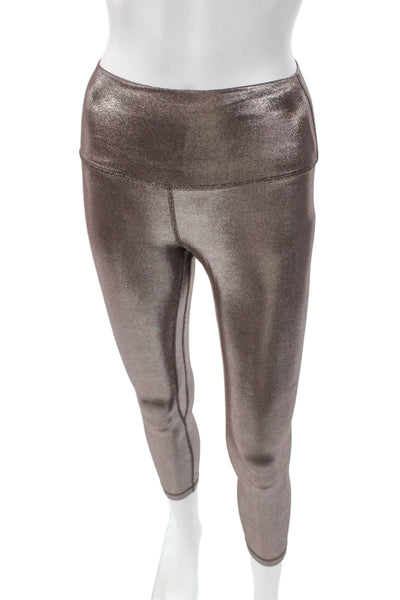 Lululemon Womens Capri Leggings Brown Metallic Size 6
