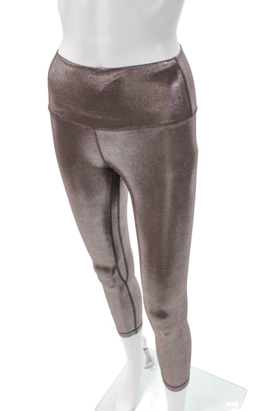 Lululemon Womens Capri Leggings Brown Metallic Size 6