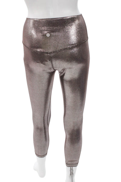 Lululemon Womens Capri Leggings Brown Metallic Size 6