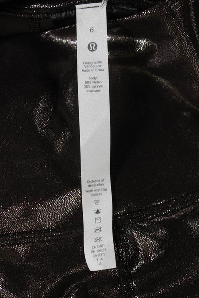 Lululemon Womens Capri Leggings Brown Metallic Size 6