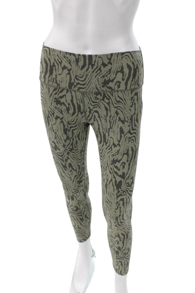 Varley Womens Ankle Leggings Green Animal Print Polyamide Blend Size M