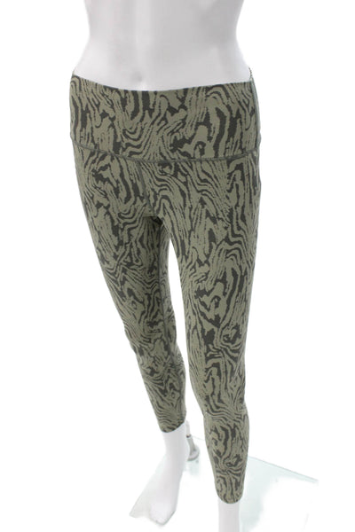 Varley Womens Ankle Leggings Green Animal Print Polyamide Blend Size M