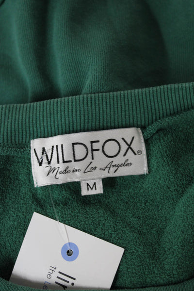 Wildfox Teens Pullover V-Neck Green Cotton Graphic Apres-Ski Winter Size M