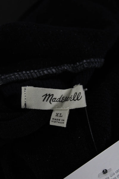 Madewell Women Cowl Neck Viscose Blue Pullover Long Sleeve Blouse Size XL