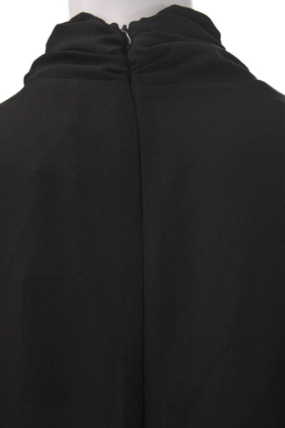 Celina's Women High Neck Long Sleeve Black Basic Polyester Blouse Size 42