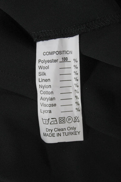 Celina's Women High Neck Long Sleeve Black Basic Polyester Blouse Size 42