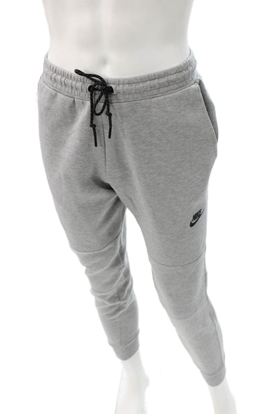 Nike Mens Jogger Pants Gray Tech Fleece Drawstring Size M