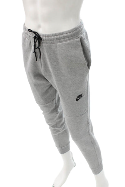 Nike Mens Jogger Pants Gray Tech Fleece Drawstring Size M
