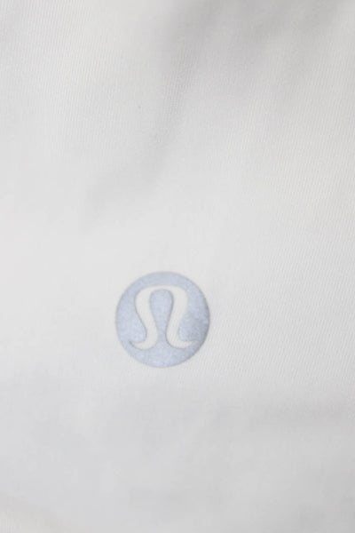 Lululemon Womens Cropped Tank White Nylon Blend Round Neck Athleisure Size 6