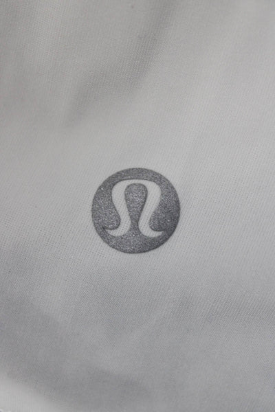 Lululemon Womens Cropped Tank White Nylon Blend Round Neck Athleisure Size 6