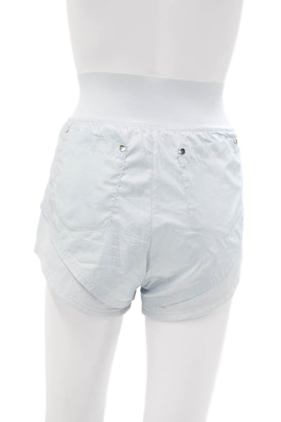 Nike Women Athletic Polyester Blue Button Shorts Size S