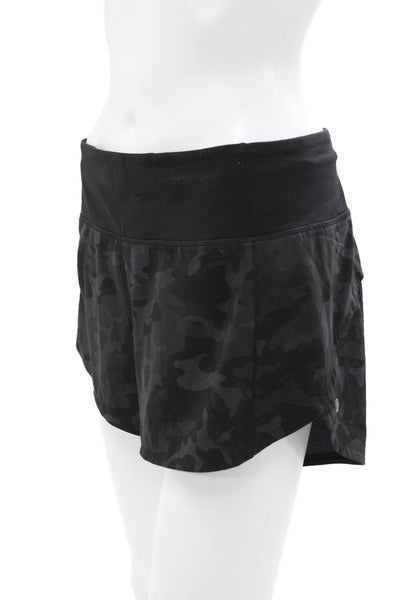 Lululemon Womens Hot Pants Black Camo Pull On Synthetic Size 6