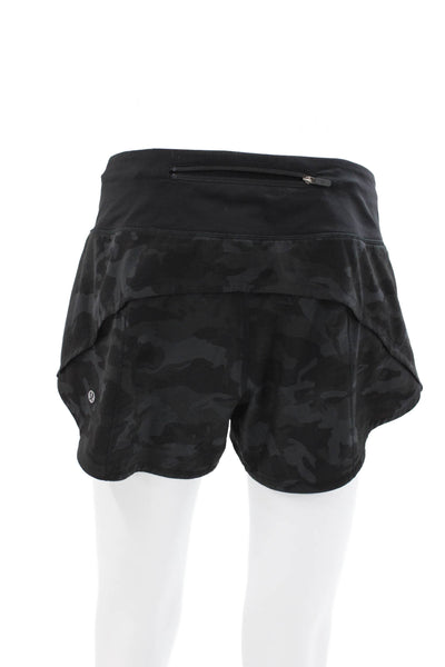 Lululemon Womens Hot Pants Black Camo Pull On Synthetic Size 6