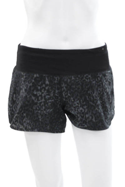 Lululemon Womens Hot Pants Black Animal Print Size 6