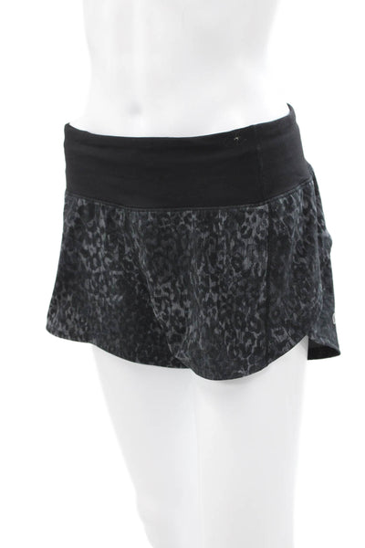 Lululemon Womens Hot Pants Black Animal Print Size 6