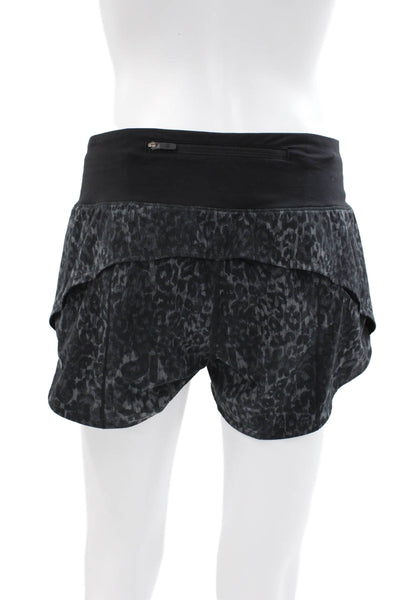 Lululemon Womens Hot Pants Black Animal Print Size 6