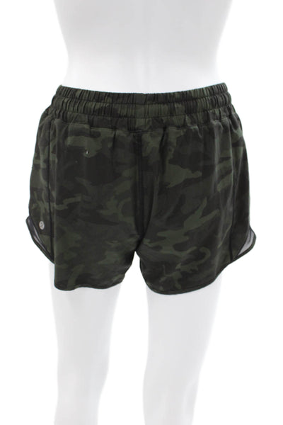 Lululemon Women Athletic Shorts Green Camo Nylon Size 6