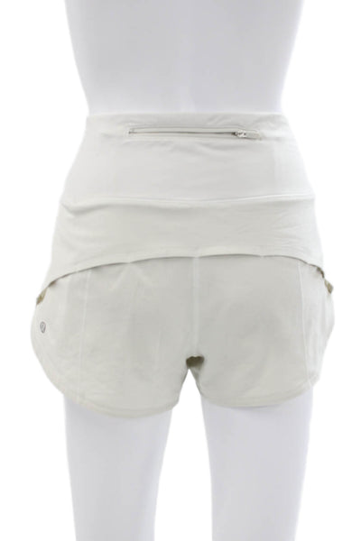 Lululemon Womens Hot Pants Athletic Polyester White Size 6