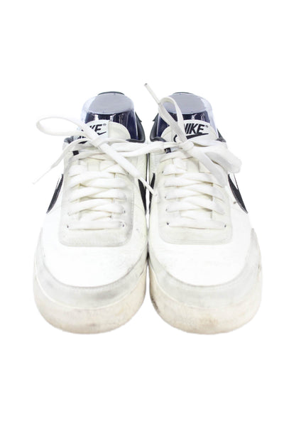 Nike Men's Leather Lace Up Trainer Sneakers White/Black Size 8