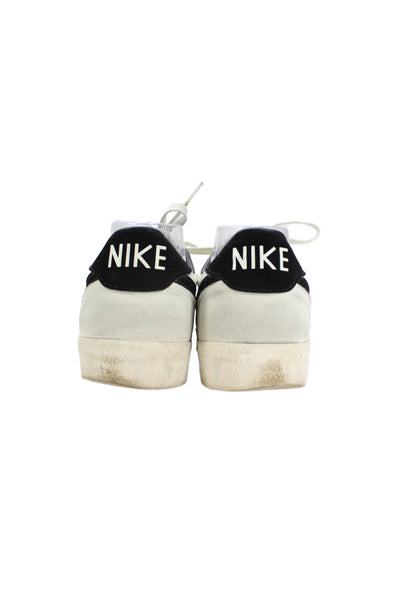 Nike Men's Leather Lace Up Trainer Sneakers White/Black Size 8