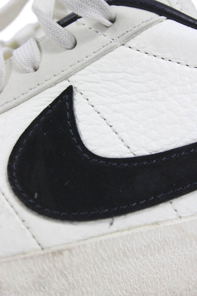 Nike Men's Leather Lace Up Trainer Sneakers White/Black Size 8