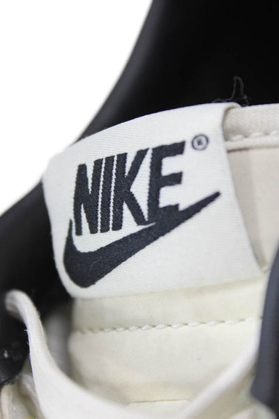 Nike Men's Leather Lace Up Trainer Sneakers White/Black Size 8