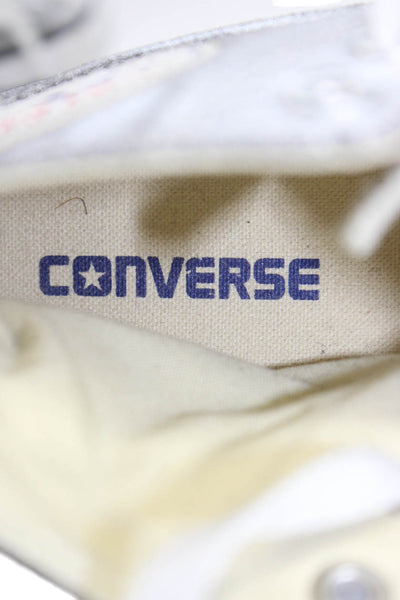 Converse Men's Lace Up High Top Rubber Sole Sneakers Silver Size 7