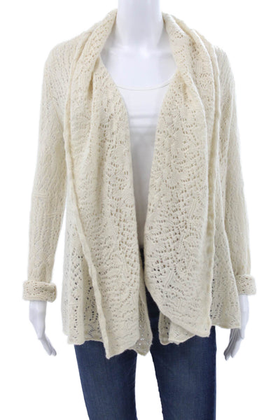 Calypso Saint Barth Women Ivory Cashmere Cardigan Long Sleeve Size XS