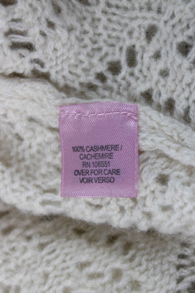 Calypso Saint Barth Women Ivory Cashmere Cardigan Long Sleeve Size XS