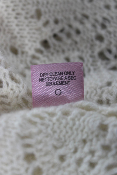 Calypso Saint Barth Women Ivory Cashmere Cardigan Long Sleeve Size XS