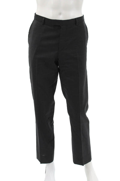 Hugo Hugo Boss Mens Dress Pants Black Virgin Wool Zip Size 34