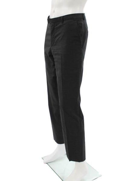 Hugo Hugo Boss Mens Dress Pants Black Virgin Wool Zip Size 34