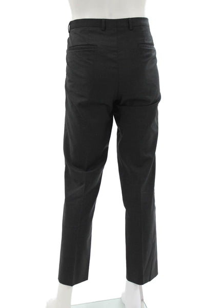 Hugo Hugo Boss Mens Dress Pants Black Virgin Wool Zip Size 34