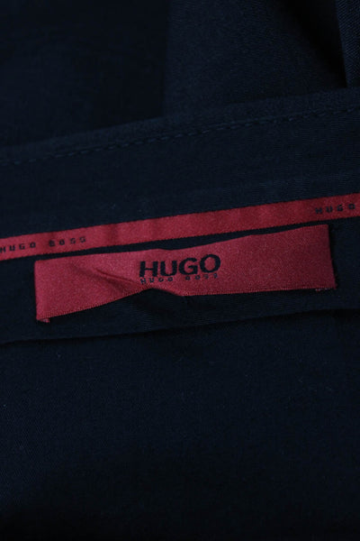 Hugo Hugo Boss Mens Dress Pants Black Virgin Wool Zip Size 34